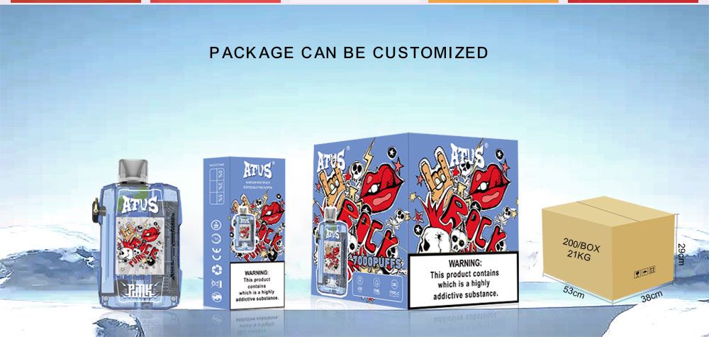 DE012 Texas TX USA 7000 Puffs Disposable Vapes with rechargeable and adjustable airflow ATVS Vape