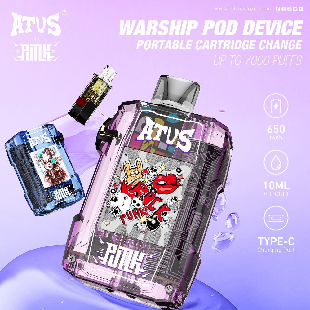 7000 Puffs Disposable Vapes with rechargeable and adjustable airflow randm tornado Cheap Price Free Ship ATVS 7K Puff Disposable Vape Pod Ice Cooling Menthol Flavors Refreshing Taste Wholesale EU USA life