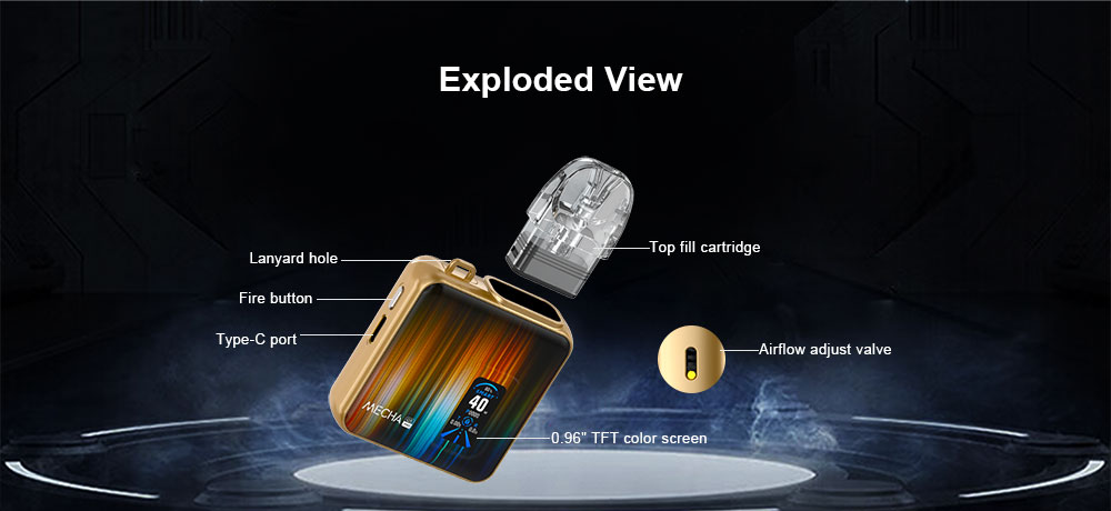 DE019 Texas TX USA USA Refillable Pod Kit System Device ATVS Vape