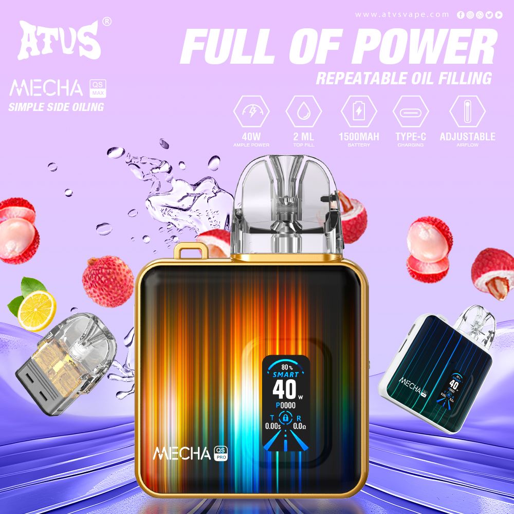 Refillable Pod Kit System Device High Quality EU Vape ATVS ATUS Disposable Vapers color screen vape EU Warehouse Vaper open pod vape
