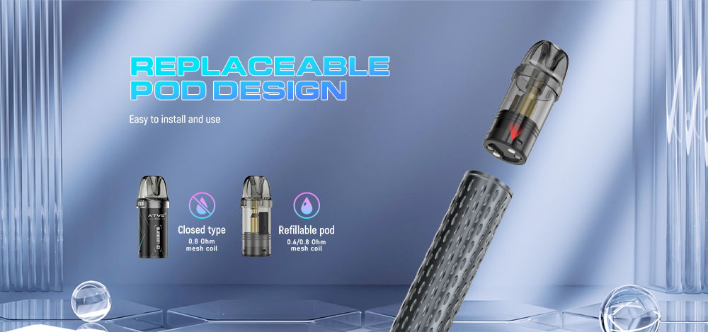 DE020 Texas TX USA Refillable Pod Kit System Device with Adjustable Airflow MTL RDL ATVS Vape