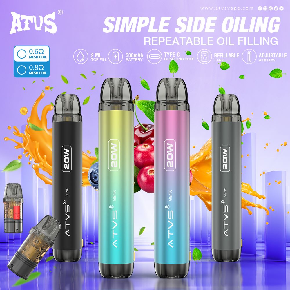 Refillable Pod Kit System Device with Adjustable Airflow MTL RDL EU Warehouse Stock ATVS Tpd Compliant Legal Big Puffs E-Cigarette