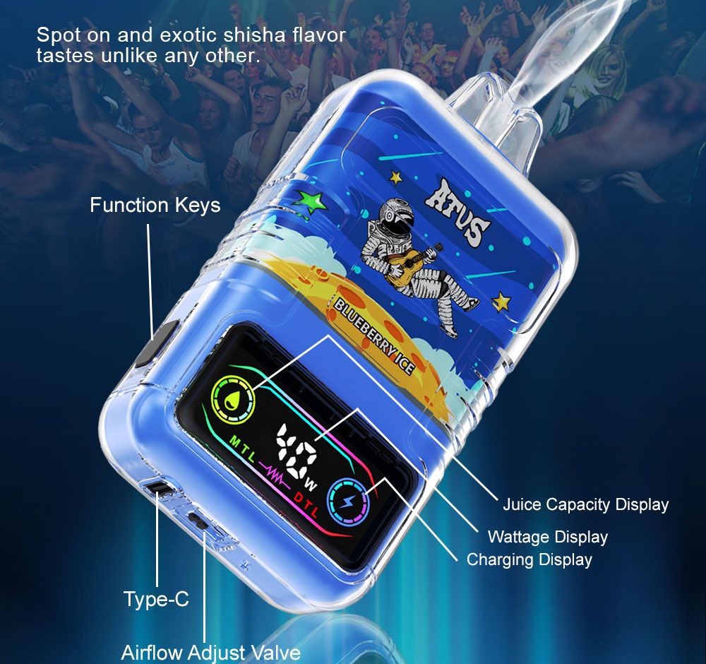 DE021 Texas TX USA 30000 Puffs Disposable Vape with LED display screen and adjustable airflow MTL DTL