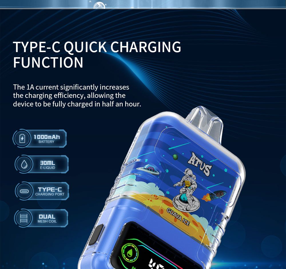 DE021 Texas TX USA 30000 Puffs Disposable Vape with LED display screen and adjustable airflow MTL DTL