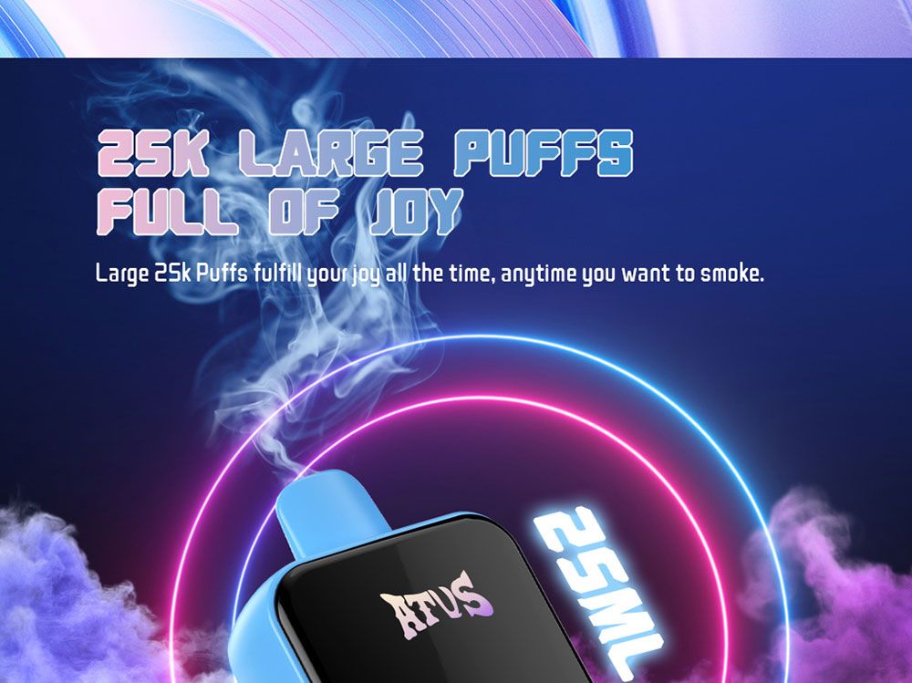 DE022 Texas TX USA 25000 Puffs Disposable Vape with Full screen rechargeable and adjustable airflow ATVS Vape