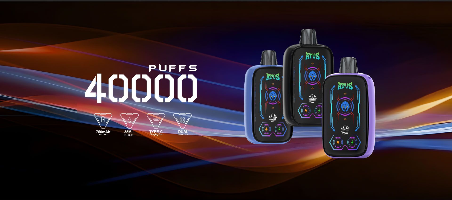 DE023 Texas TX USA 40000 Puffs Disposable Vape with Full screen rechargeable and adjustable airflow ATVS Vape
