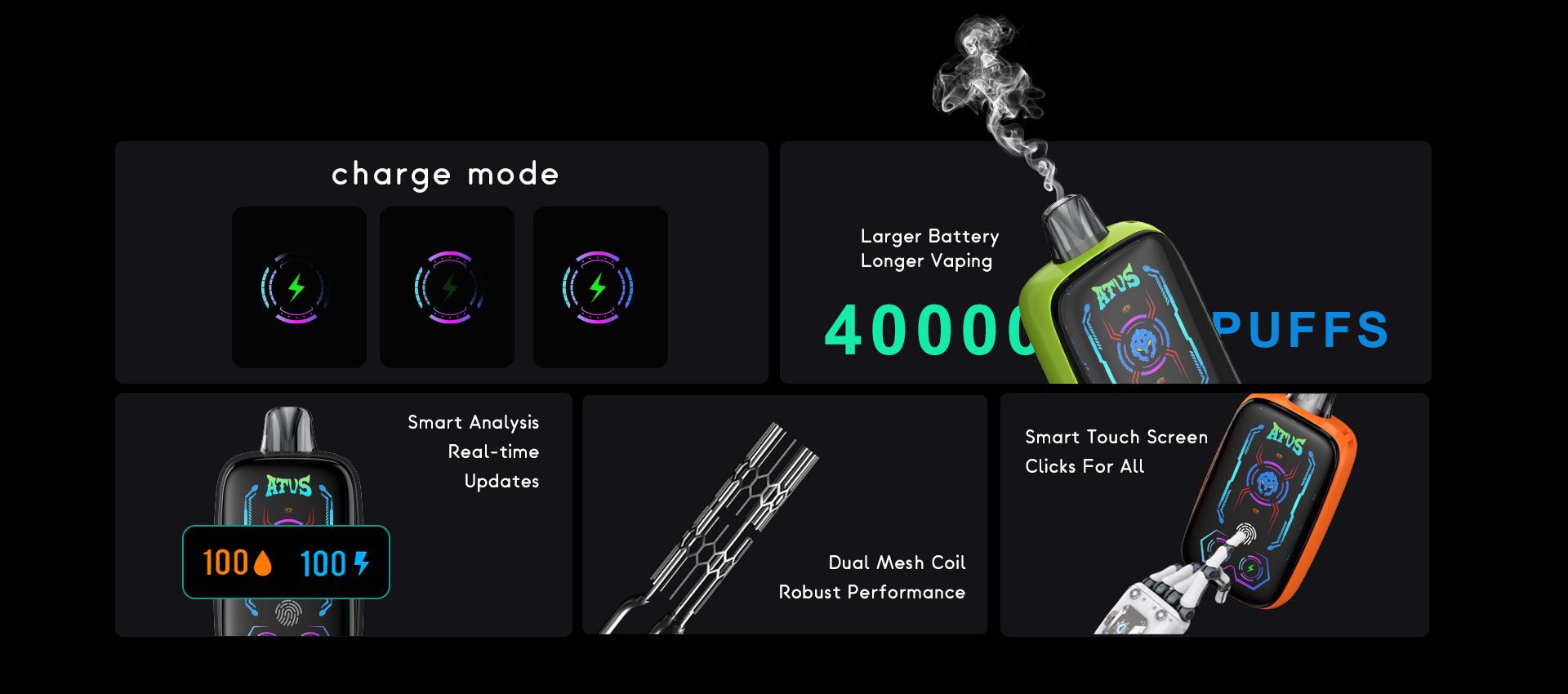 DE023 Texas TX USA 40000 Puffs Disposable Vape with Full screen rechargeable and adjustable airflow ATVS Vape