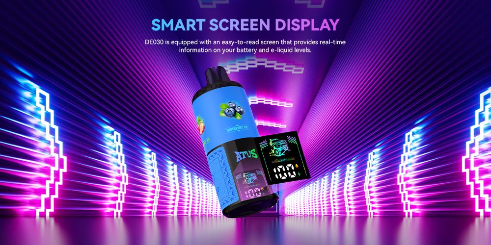 DE030 Texas TX USA 60000 Puffs Disposable Vape with LED Display Screen and Adjustable Airflow Rechargeable ATVS Vape
